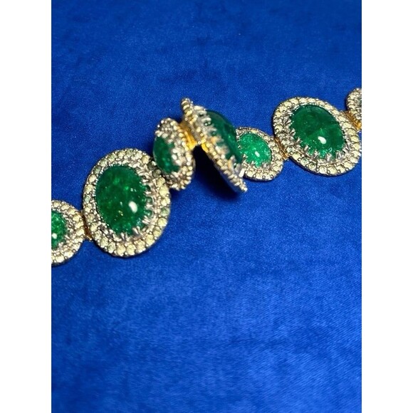 Rare Nettie Rosenstein vtg. Crackled cabochon bracelet - Picture 2 of 10